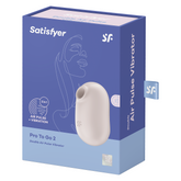 Satisfyer Pro To Go 2 Beige Double Air Pulse Vibrator with 2 Motors and 11 Intensities, 12 Vibration Modes, Waterproof Compact Silicone Design AIR PULSATION